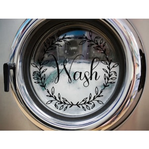 Laundry Room Decals |  Washer/Dryer Decals | Set of 2 Wash & Dry