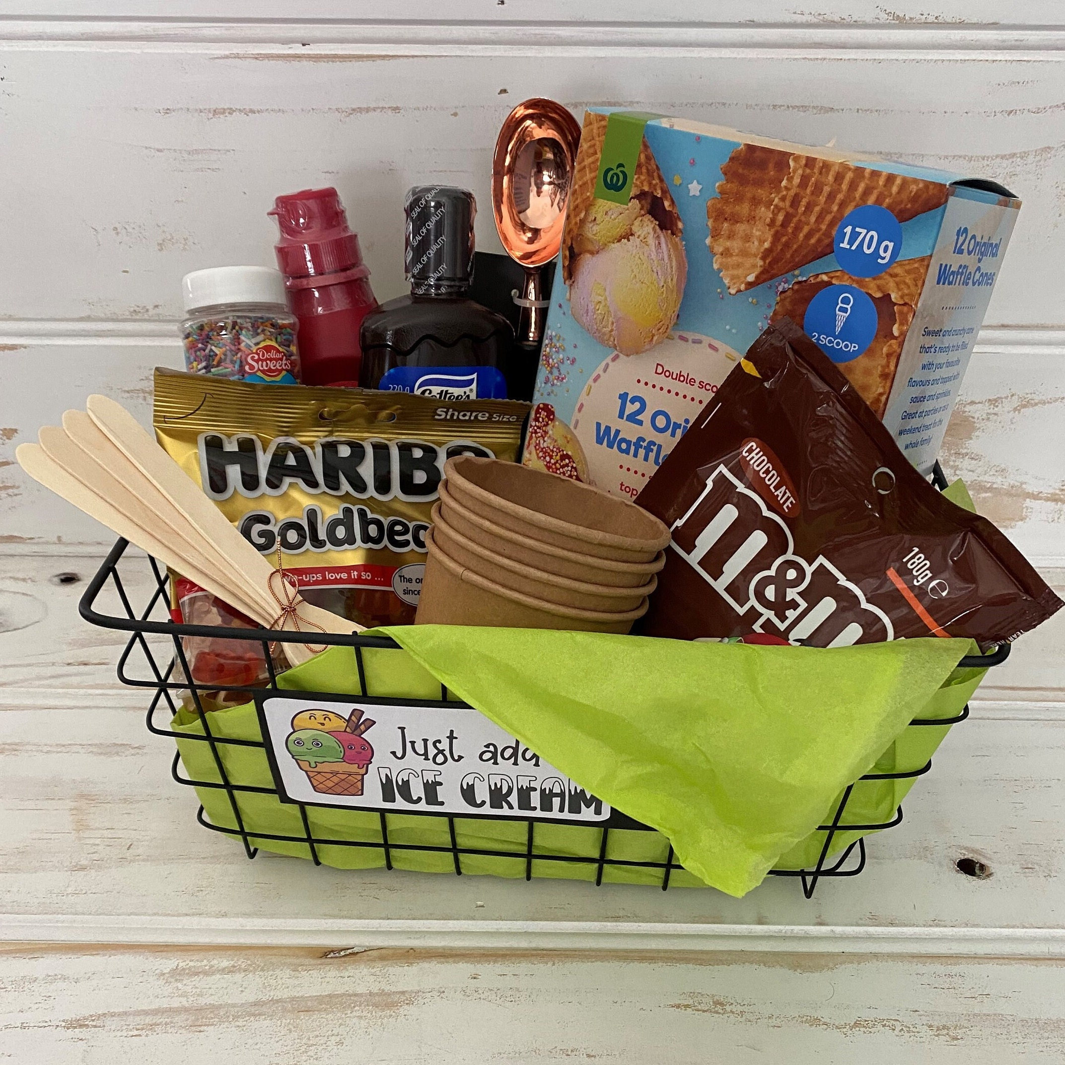 Just Add Ice Cream Gift Basket | Family Gift Baskets | Family Fun Night | -  Etsy, image size:2145x2145