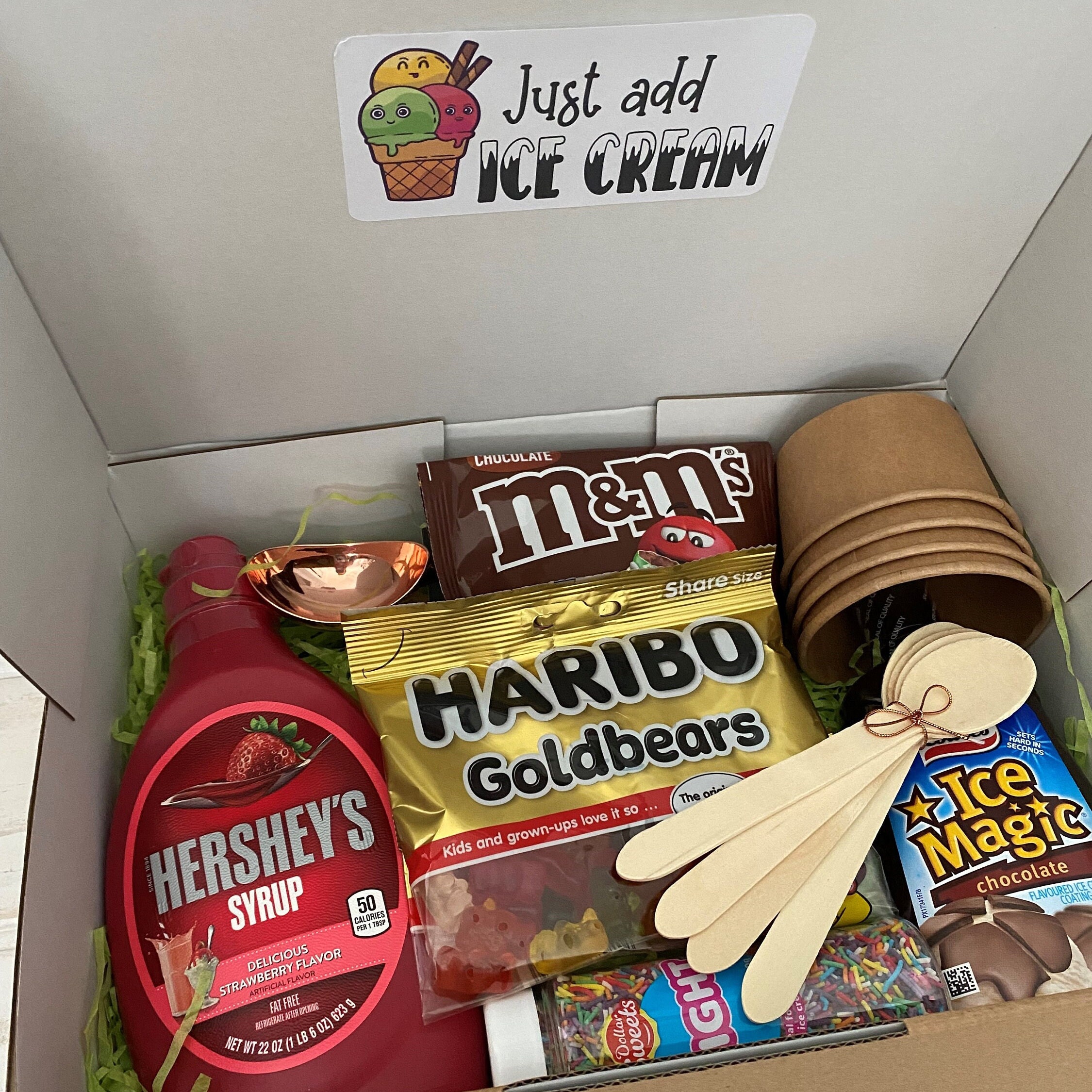 Just Add Ice Cream Gift Basket | Family Gift Baskets | Family Fun Night | -  Etsy, image size:2250x2250