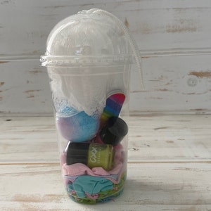 Girls Pamper Cup | Tween Gift Basket | Pamper Pack | Pamper Party Favours Rainbow
