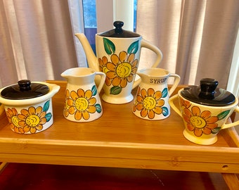 Vintage Japanese Sunflower Tea and Breakfast Set