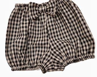 Bow Gingham baby bloomers shorts