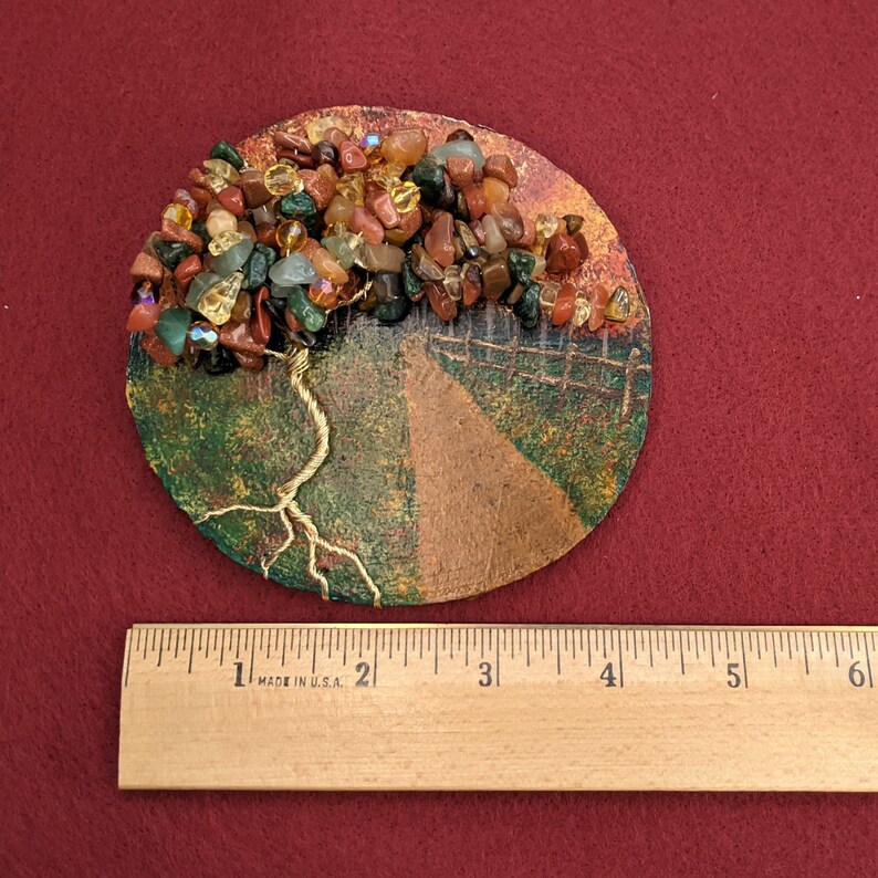 Autumn Walk Beaded Tree Wall Decor Wire Tree Wood Painting Etsy