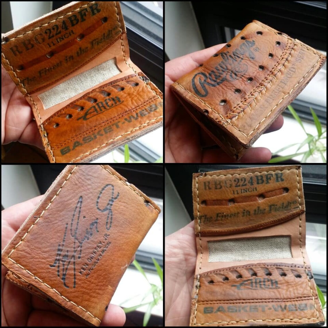 Custom baseball glove wallet Etsy
