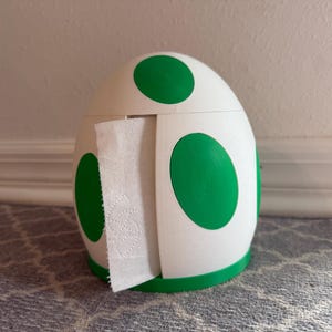 Yoshi Egg Toilet Paper Holder | 3D Printed Nintendo Bathroom Decor | Geeky Gift for Gamers