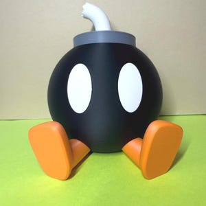Bob-omb Storage Caddy & Desk Organizer, Mario Inspired 3D Printed Decor, Candy Holder, Coin Bank, Clip Storage