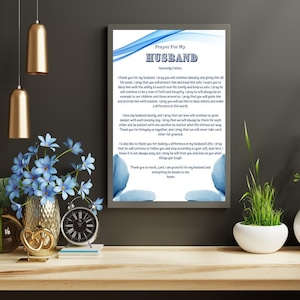 A Prayer For My Husband | Gift For My Husband | Birthday Gift | Anniversary Gift | Christmas Gift