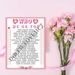 Digital Couples Game, Me Or You Couple Games, Printable Date Night Games, Anniversary Games for Couples, Date Night Fun Couple Games