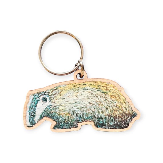 Badger Wooden Keyring