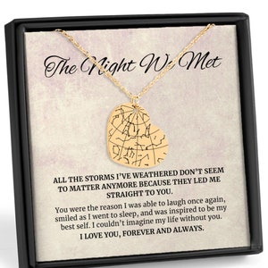 Personalisierte Geschenk für Frau, Soulmate, Freundin, die Nacht, in der wir uns trafen, romantische gravierte Konstellation Sternkarte Herz Anhänger Halskette Schmuck