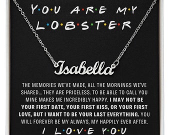 You Are My Lobster, Custom Name Necklace Romantic Message Card Wife Gift or Girlfriend Gift, Anniversary, birthday gift for wife