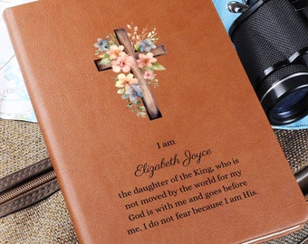 Confirmation Gift For Girls, Daughter of the King, Personalized Leather Journal Notebook, Custom Gift From Mom Grandma, Godmom, Teen Baptism