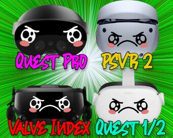 UwU Upset - Meta Quest 2 - Meta Quest Pro - Meta Quest 3 - PSVR2 - Valve Index - Decals - Black & Pink