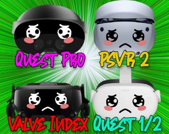 UwU Very Sad - Meta Quest 2 - Meta Quest Pro - Meta Quest 3 - PSVR2 - Valve Index - Decals - Black & Pink