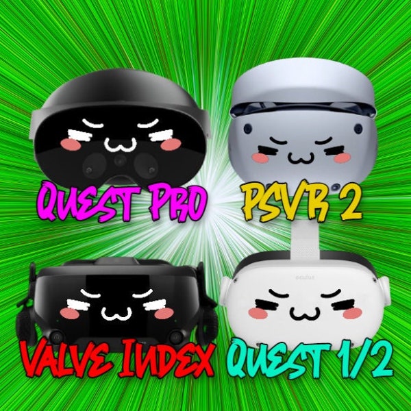 UwU Scrunchy - Meta Quest 2 - Meta Quest Pro - Valve Index - Meta Quest 3 - PSVR2 - Decals - Black & Pink