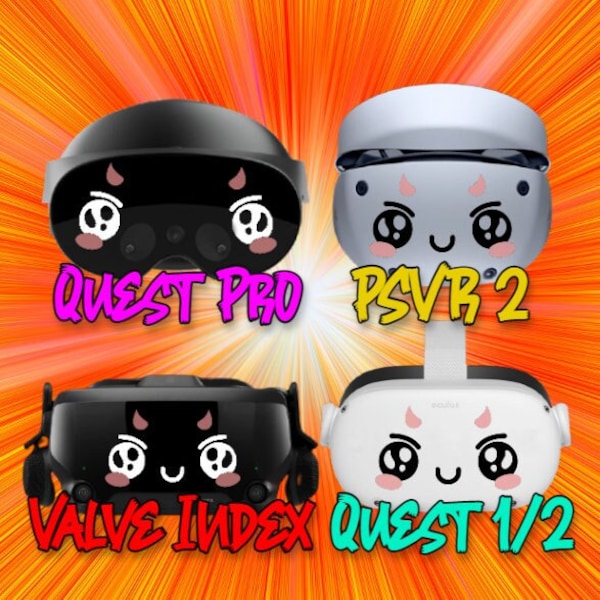 UwU Bad Eyes - Meta Quest 2 - Meta Quest Pro - Meta Quest 3 - PSVR2 - Valve Index - Decals - Black & Pink