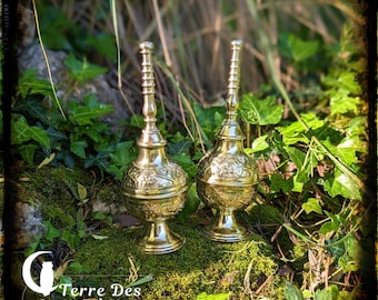 Lance parfum Mricha marocain en cuivre ciselé fait main à fes idée cadeau bien être intérieur déco autel méditation magie hoodoo wicca