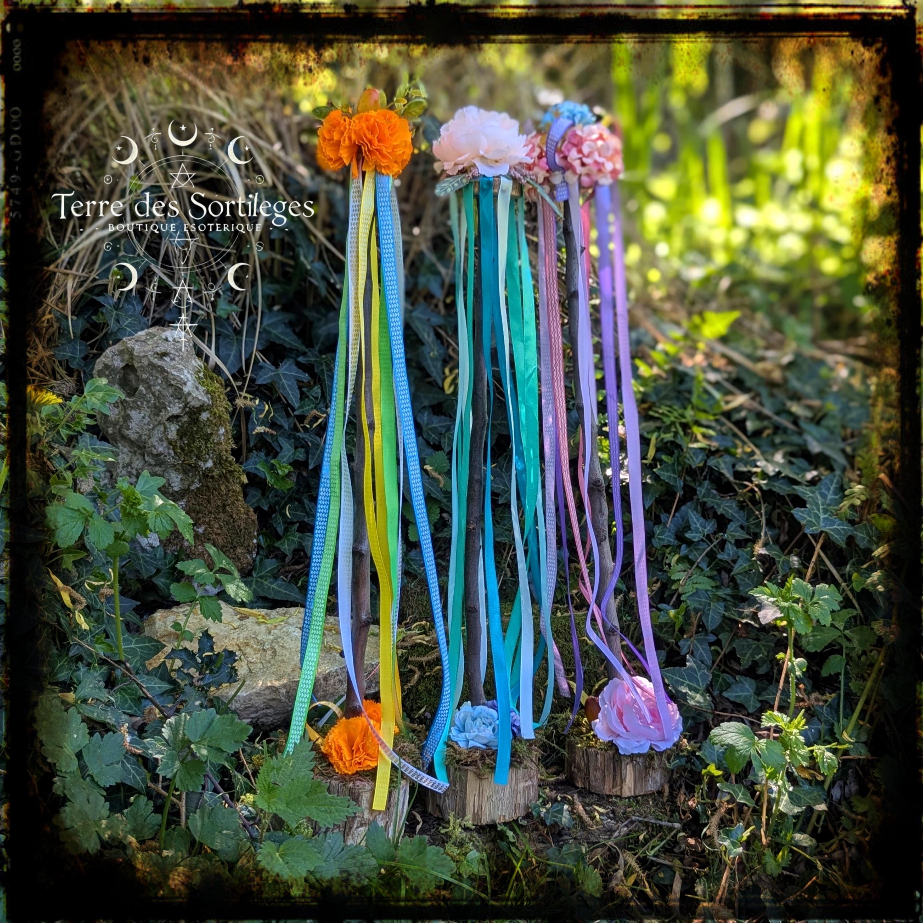 Maypole Wood Handcrafted Pear Wood Maypole With Ribbons. Beltane Decoration, Pagan ...