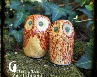 Couple of Golden Owl, aventurine eye Intuition clairvoyance well-being witch meditation hoodoo gift idea magic collection