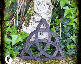 Triquetra en bois 20 cm Décoration murale plaque autel wicca magie sorcellerie hoodoo idée cadeau bien-être  méditation Autel trinité