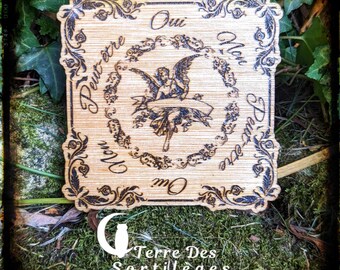 Poplar pendulum tray &quot;ArcAnges&quot; 10cm dowsing Yes Ja yes no divination natural magic esotericism hoodoo wicca gift idea