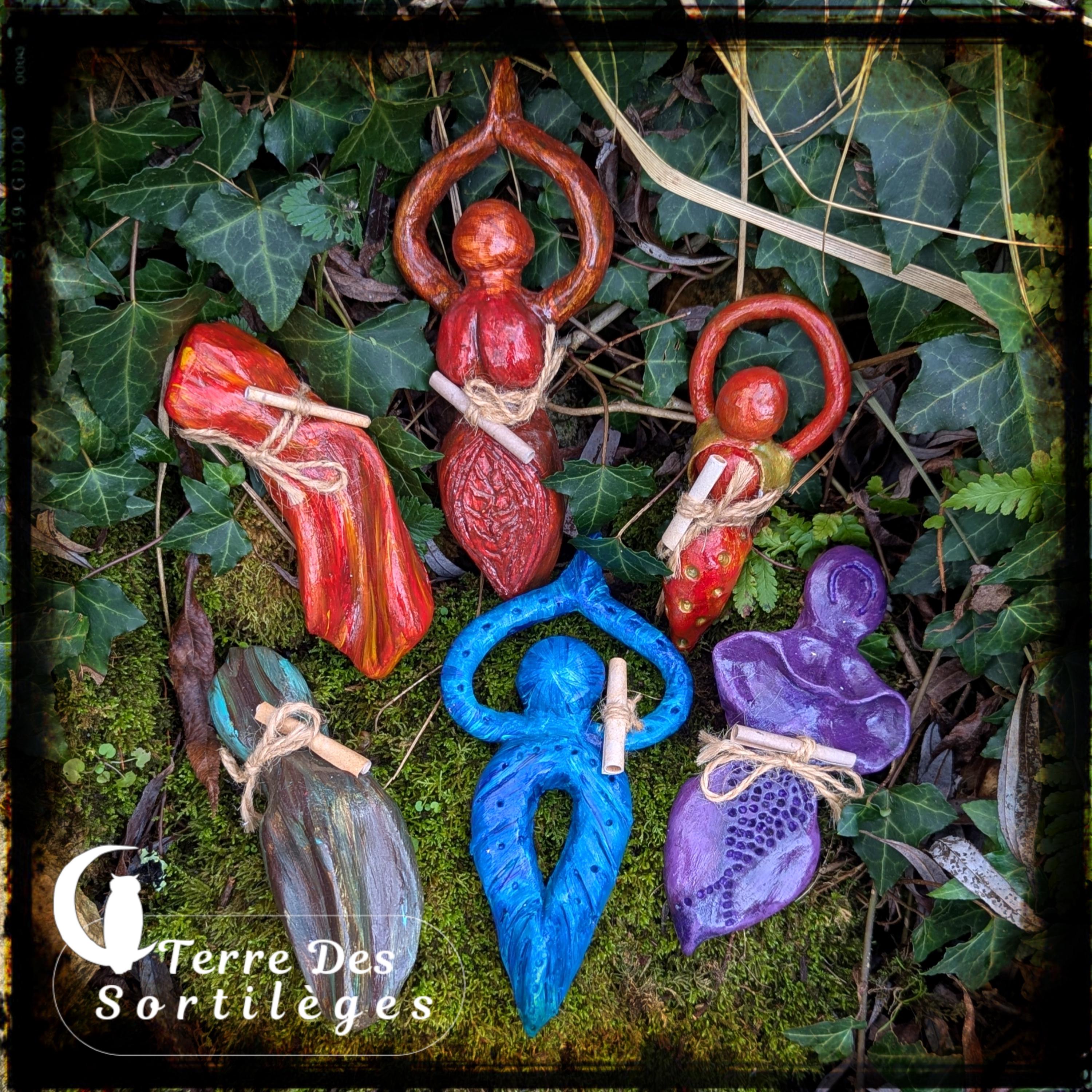 Gaia messages talisman with channeled message decoration altar gift idea little people natural magic hand painted wicca celebration