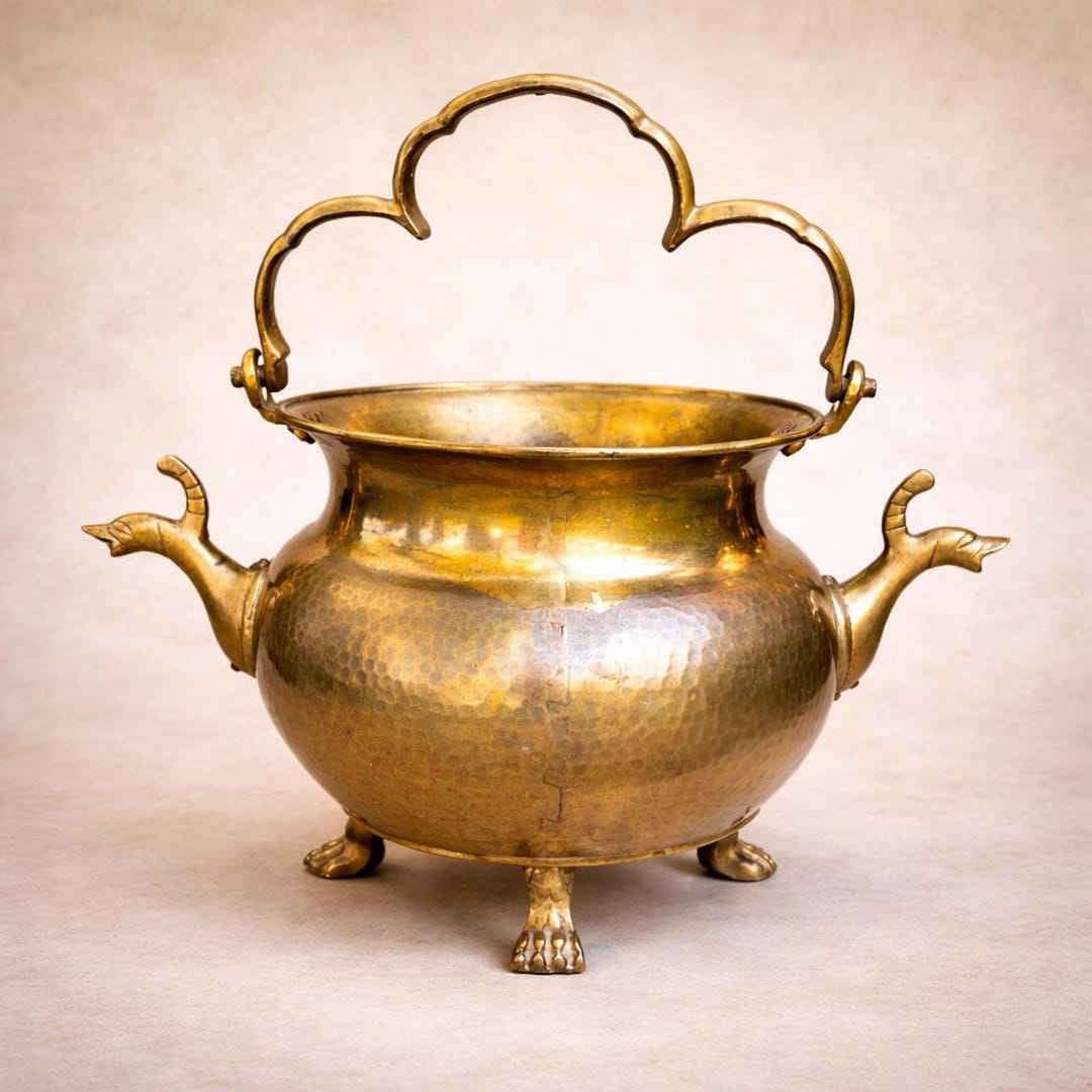 Magic Bason Antique Brass Tripod Ritual Basin, 38 Cm, Magic Cauldron, Witchcraft ...