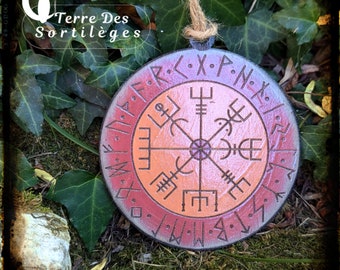 Vegvisir compass wood burning gift idea connection magic guide vikings celtic druid nordic meditation well-being handmade