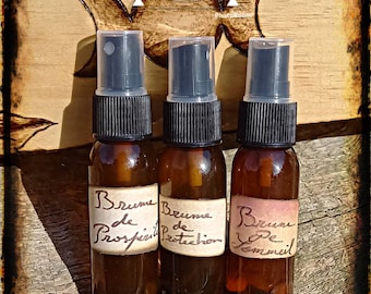 Brume de protection - Brume de prospérité  - Brume de Sommeil- pin - cyprès - obsidienne mouchetée - spray purification - rituel