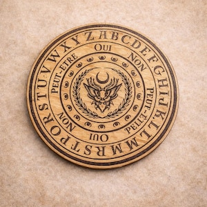 Butterfly pendulum tray, 15 cm, wooden, for practical use in dowsing, esoteric divination (yes, no, maybe), alphabet, altar decoration