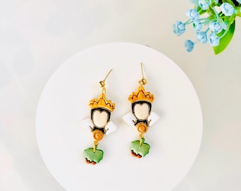 Evil Queen clay earrings | poison apple Villian | polymer clay earrings | Disney inspired earrings | Disney themed Halloween earrings