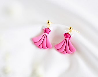 Aurora inspired clay earrings | Floral clay earrings | sleeping beauty clay earrings | princess theme inspire back to school earrings