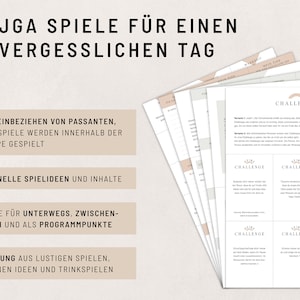 May include: A set of printable game cards for a bachelorette party. The cards are white with black text and feature the words "Challenges" and "Challenge". The text on the cards includes instructions for games and activities.