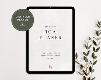 JGA planner digital · PDF to describe & click · For Goodnotes, XODO + Notability, hen party planning digital template