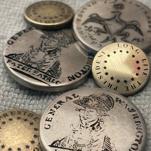 Movie Prop Replica ,National Treasure inspired - George Washington Inaugural Button 1789 Pater Patriæ Prop Replica 34 mm