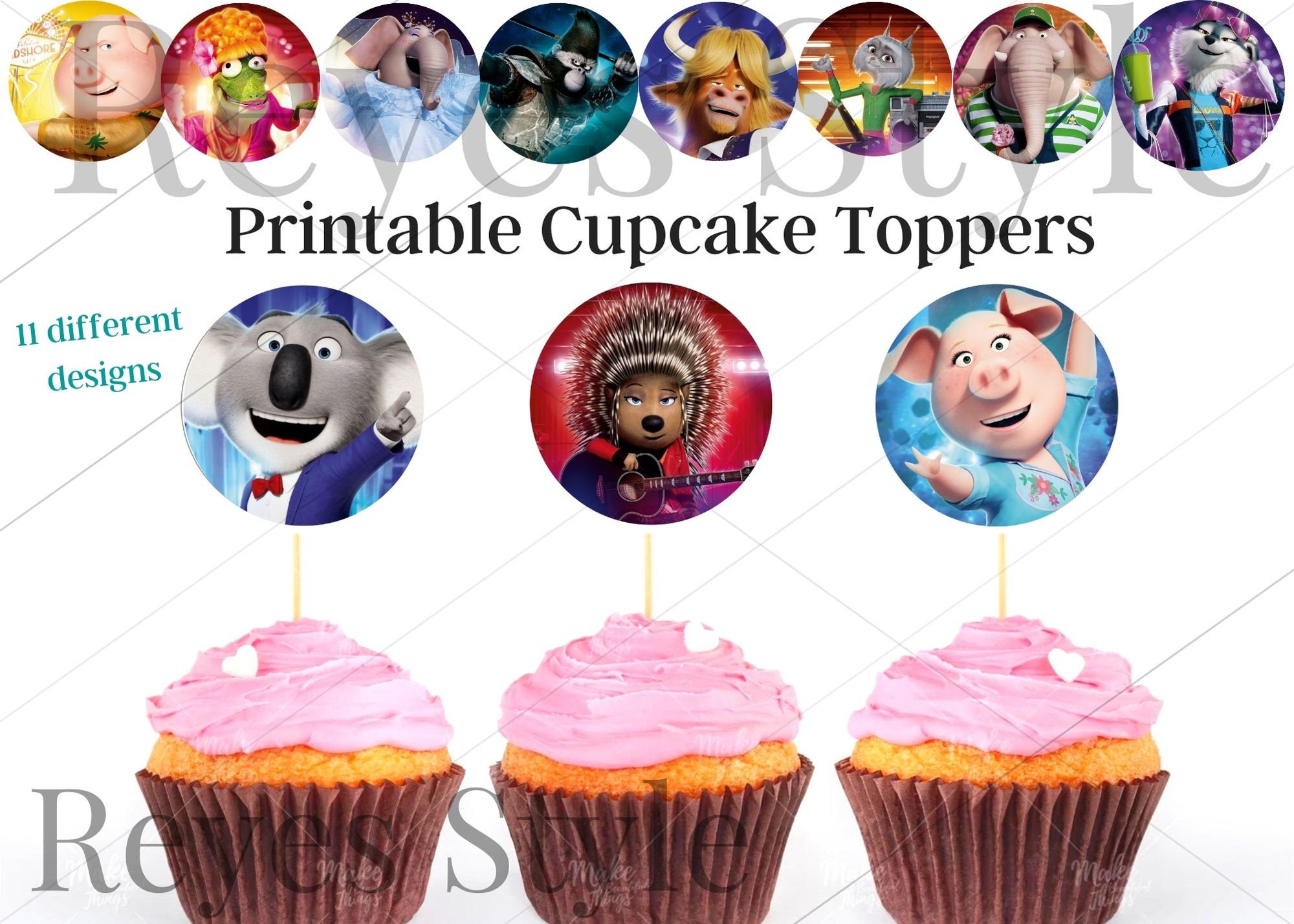 Sing 2 Cupcake Toppers | Etsy