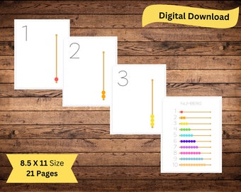 Montessori Number Posters (8.5"x11") | Homeschool | Numbers 1 - 20 | Digital Download