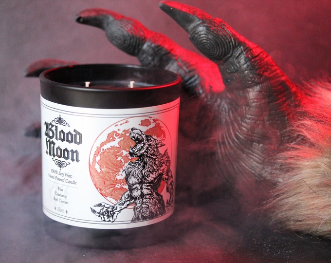 Blood Moon | Soy Wax Candle | Horror Candle | Gothic Candle | Horror | Werewolf | Lycanthrope | Spooky Gifts | Horror Gifts
