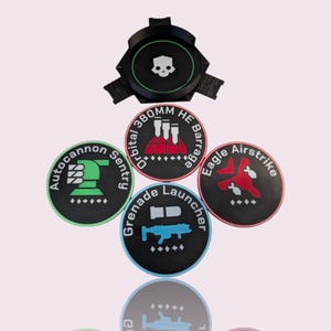Helldivers 2 Stratagem Coaster Set - Customizable Set of 4 with Holder | Gamer Gift | 3D Printed Coasters
