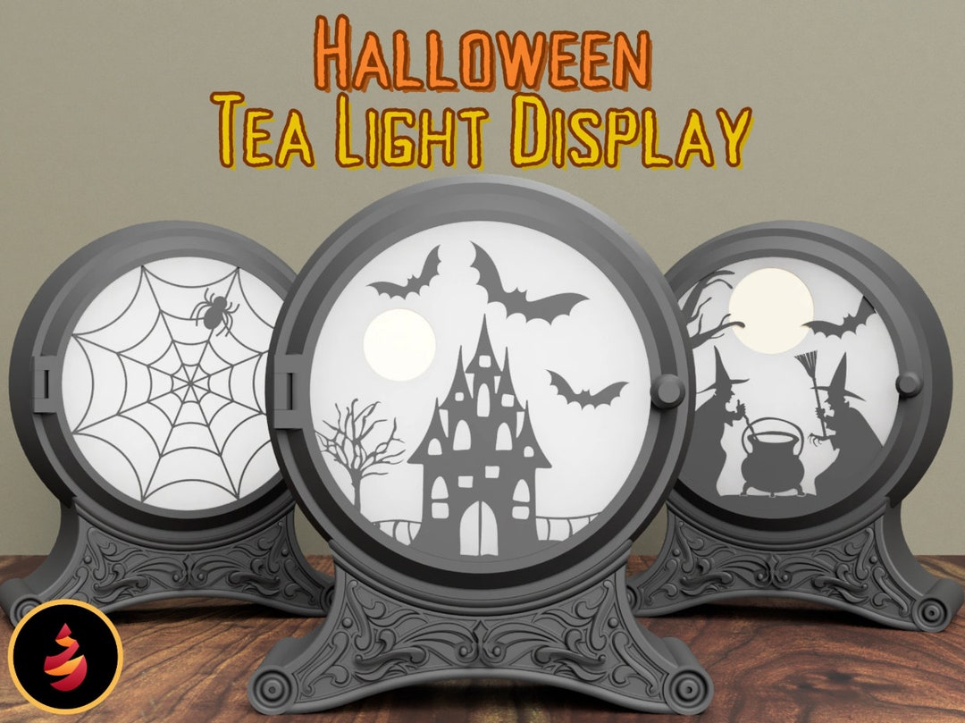 Halloween Tea Light Display Halloween Decoration Display Etsy