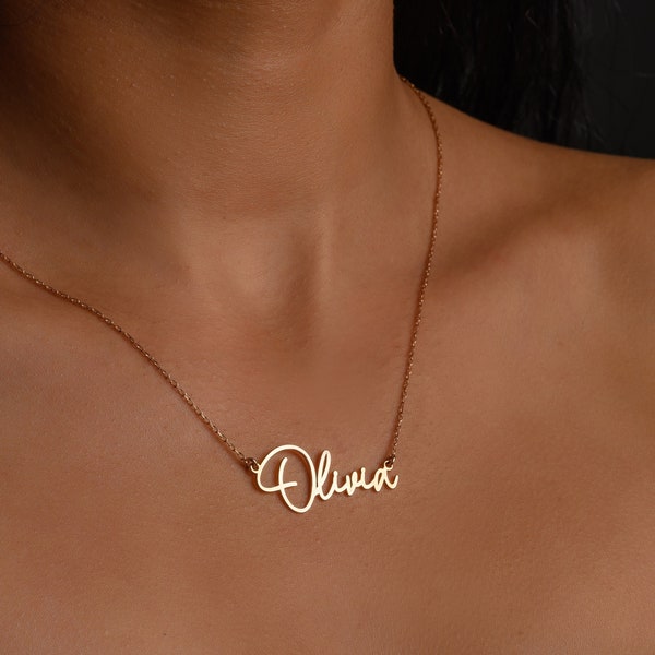 Sterling Zilver 925 Personaliseer naamketting Elke naam • Aangepaste gouden naamketting • Bruidsmeisjes • Verjaardagscadeau voor haar • Sieraden UK