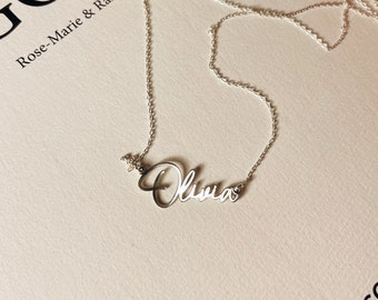Name Necklace Sterling Silver Personalise • Gold Name Necklace • Custom Jewellery • UKJewelleryWorld • Bridesmaids • Birthday Gift for Her
