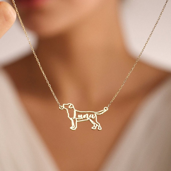 Dog Necklace, Dog Name Necklace, Dog Memorial Gift, Dog Necklace for Mom, Pet Necklace, Dog Memorial Name Necklace, Mother's Day Gift