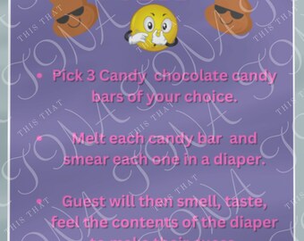Guess the Sweet Mess Baby Shower Game Card, Name That Poop, Baby Shower ...