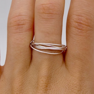 Sterling Silver multi-band ring, 925 Silver Entwined Band Ring, 925 Silver Spinner Band Ring