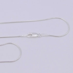 Sterling Silver Snake Chain 1mm, 925 Silver Plain Snake Chain, 925 Silver Snake Chain, Dainty Snake Chain