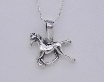 Sterling Silver Horse Necklace, 925 Silver Horse Pendant, Silver Horse Jewelry, Sterling Silver Horse Jewelry, Animal Jewelry