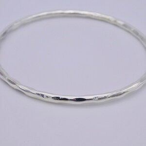 925 Silver Hammered Bangle Bracelet, Sterling Silver Bangle Bracelet, Delicate Silver Bangle Bracelet, Sterling Silver Jewelry
