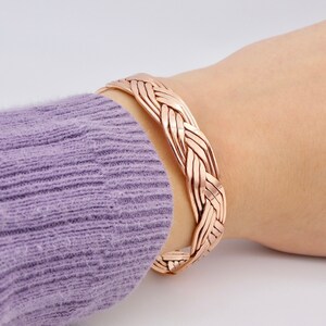 Copper Cuff Bracelet, Intricate Braided Copper Bracelet, Unique Copper Cuff, Pure Copper Jewelry