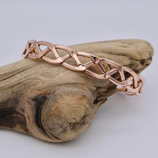 Copper Cuff Bracelet, Braided Copper Bracelet, Unique Copper Cuff, Pure Copper Jewelry